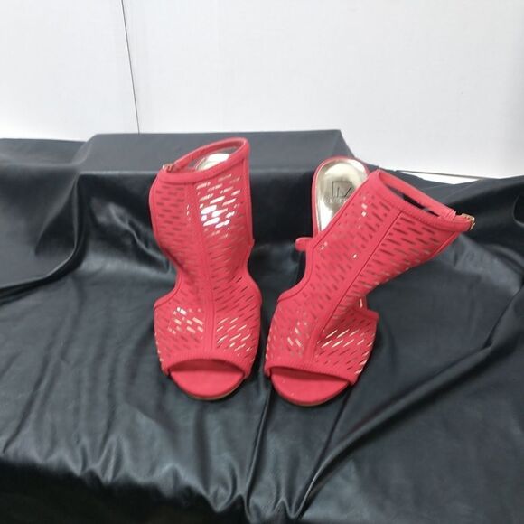 Material Girl Womens SZ 11 M Red Heels Regina Evening Slingback Sandals - Picture 11 of 11